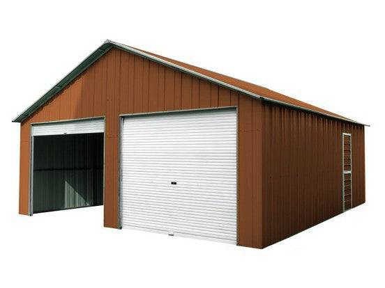 Casetta Box da Giardino in Lamiera di Acciaio 664x721x372 cm Legno