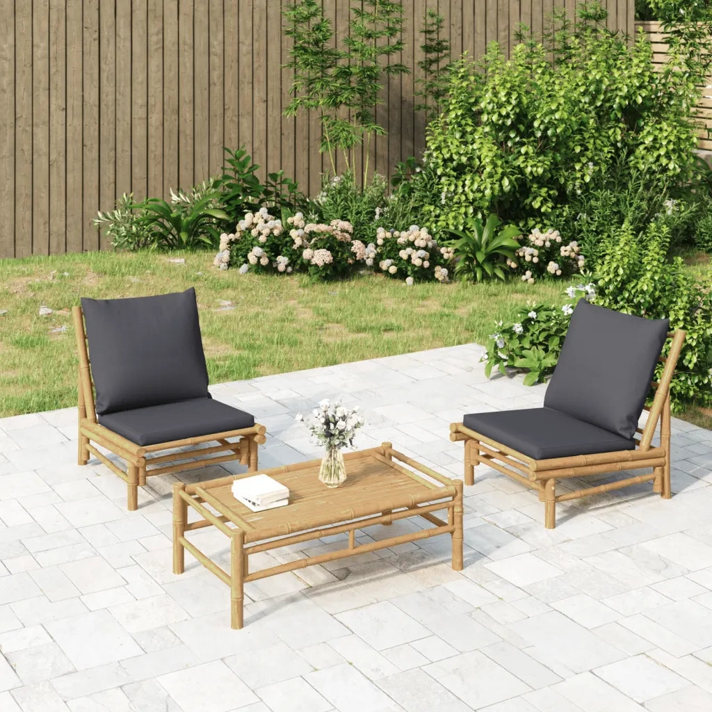 Sedie da Giardino 2 pz con Cuscini Grigio Scuro in BambÃ¹