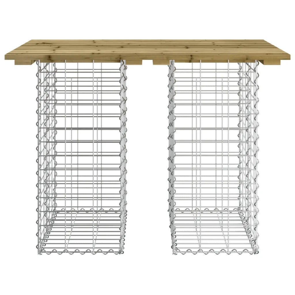Tavolo da giardino in gabbione design 100x70x72 cm in legno di pino impregnato 834364