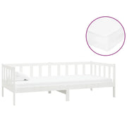 Divano letto | Sof¨¤ letto | Letto singolo con Materasso 90x200 cm Bianco in Legno di Pino