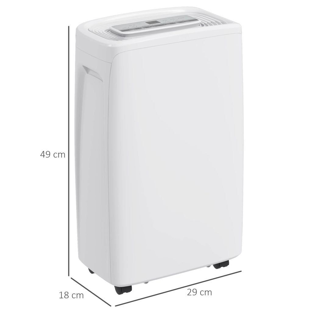 Deumidificatore Elettrico Silenzioso 12L/Giorno 4 Modi 2 Velocit¨¤ ¨C zephmum ¨C 29x18x49 cm Bianco