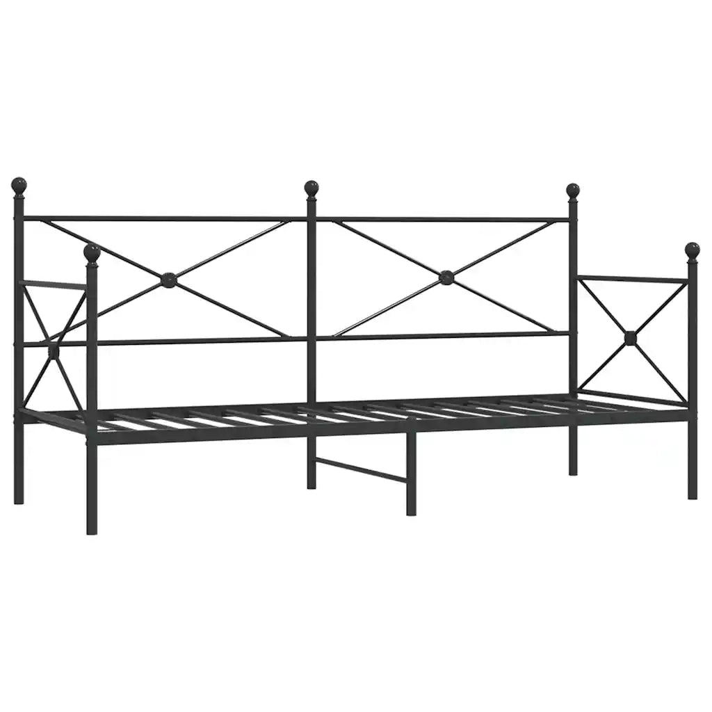 Dormeuse senza Materasso-Divano Letto-Struttura Letto Nero 80x200 cm in Acciaio