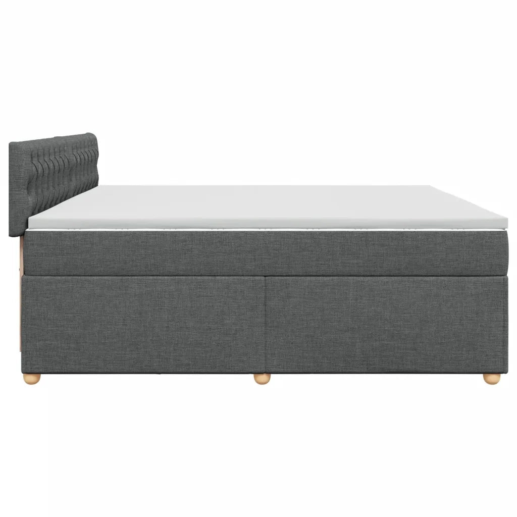 Giroletto a Molle con Materasso Grigio Scuro 200x200 cm Tessuto 3286795