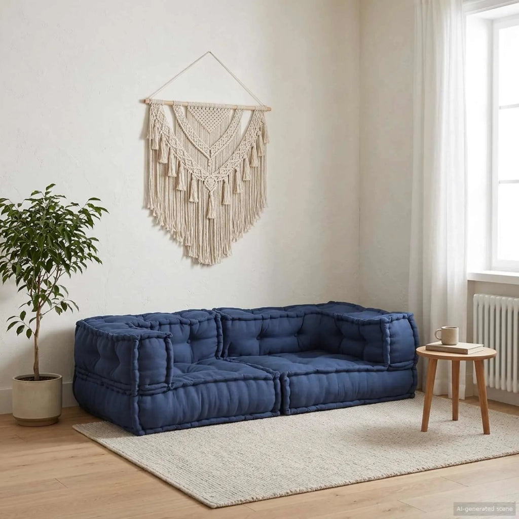 Unità di Divano Modulare 3 pcs Indaco 140 x 70 x 36 cm Tessuto 4019044