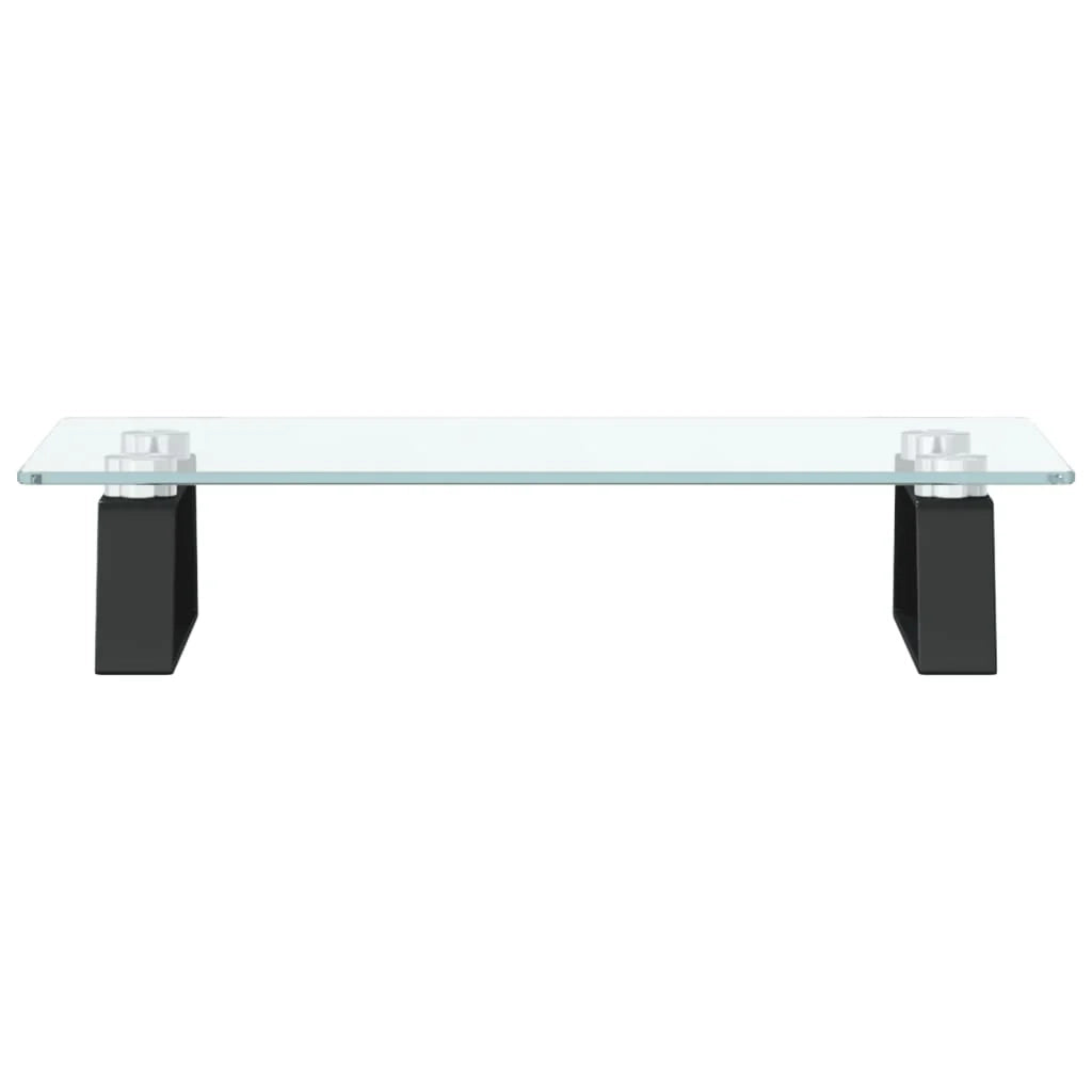 Supporto per monitor mobile da scrivania 40 x 20 x 8 cm vetro temperato e metallo nero 02_0044860
