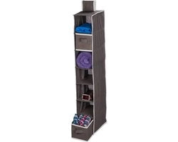 Organizzatore per Armadio da Appendere 7 Comparti in Tessuto Dimensioni: 106 x 16,5 x 31 cm 2 Cassetti Vestibilità Scarpe Anthracite