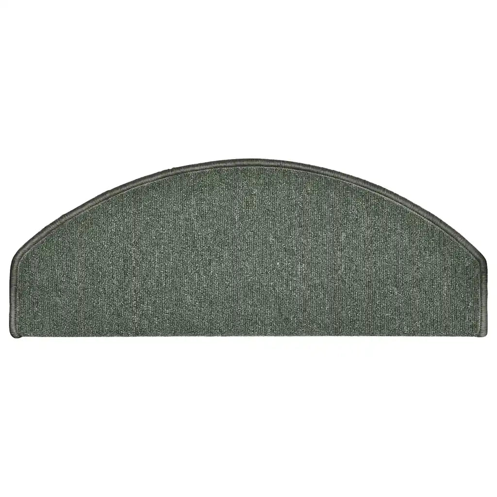 Tappetini per scale 15 pz 65x24x4 cm Verde scuro Semicircolari Grandi 322361