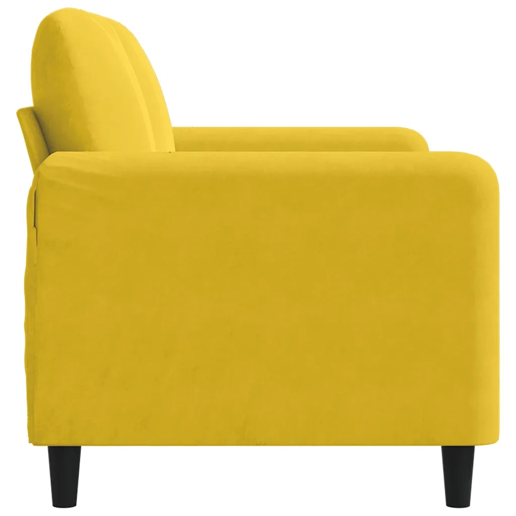 Divano a 2 Posti giallo 120 cm in Velluto