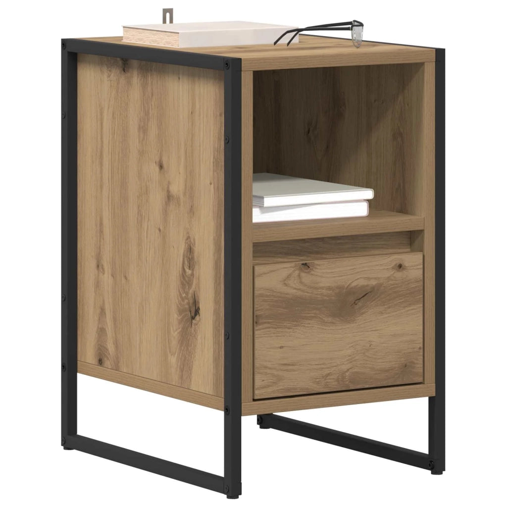 Comodino-Tavolino da notte Rovere Artigianale 39,5 x 30 x 50 cm Legno multistrato 988307