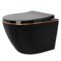 Vaso Wc Sospeso Rea Carlo Mini Tornado Black Gold Egde