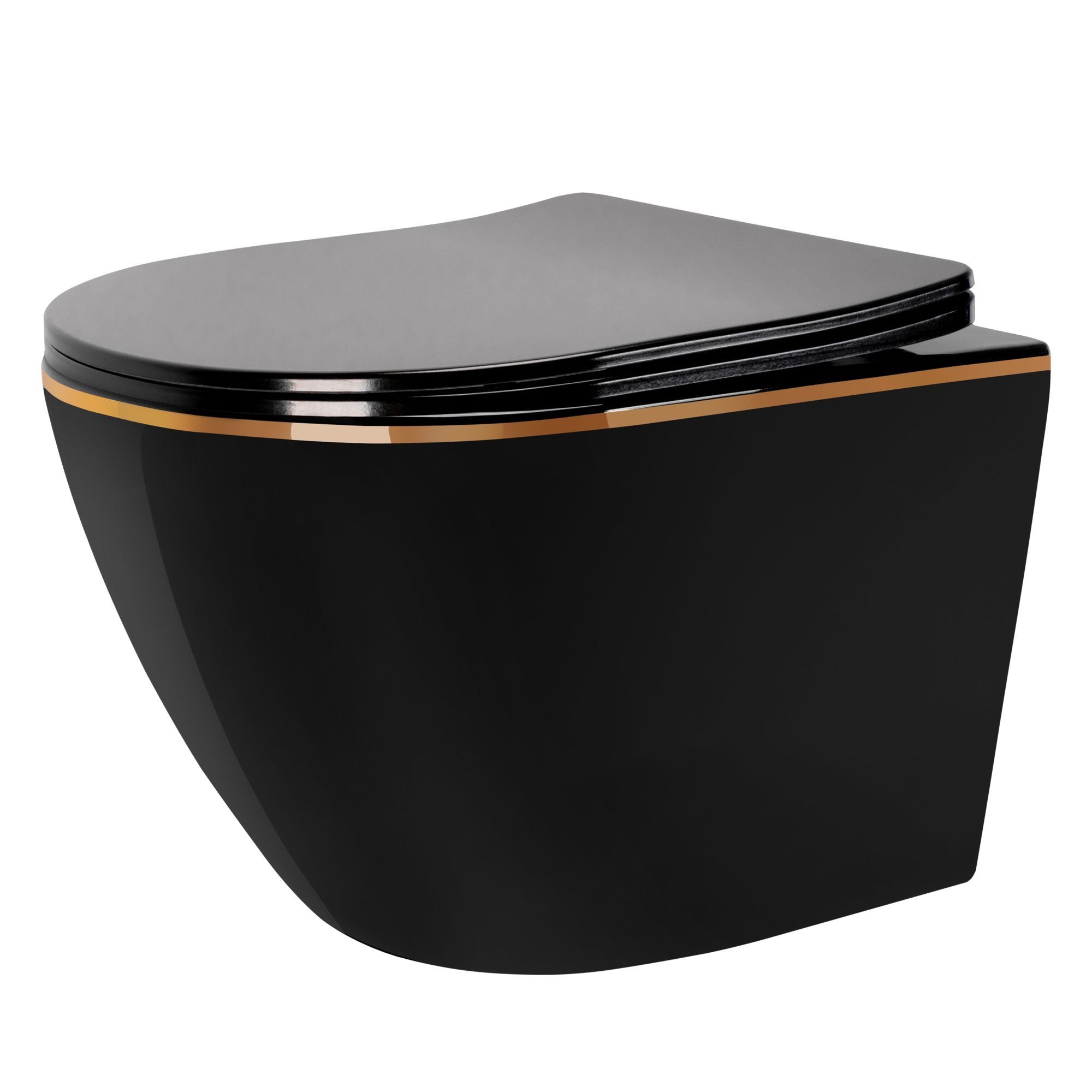 Vaso Wc Sospeso Rea Carlo Mini Tornado Black Gold Egde