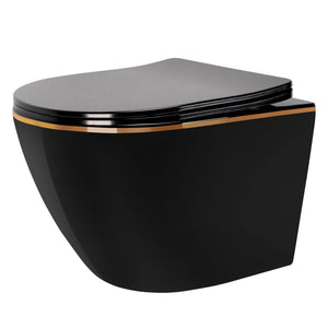 Vaso Wc Sospeso Rea Carlo Mini Tornado Black Gold Egde