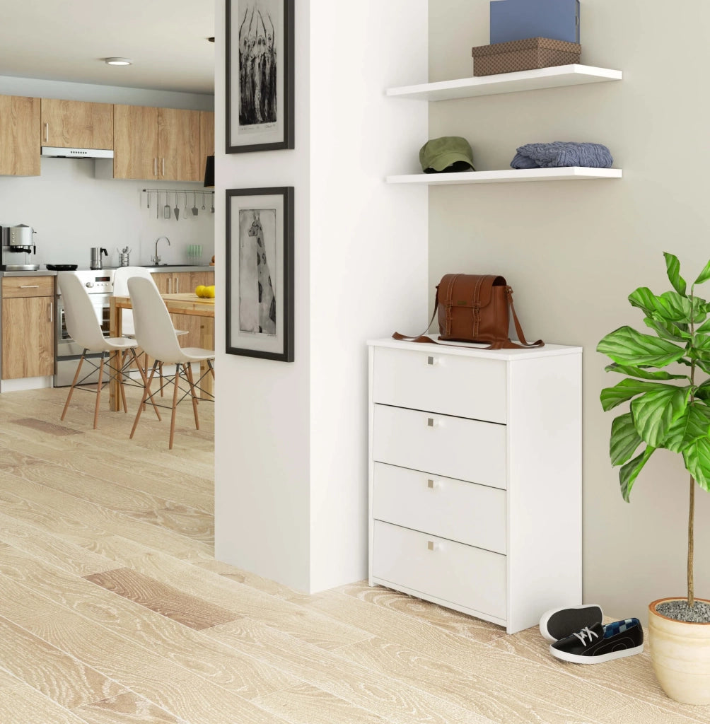 Scarpiera AKORD Bianco 60 cm 4 ante 60x33x80 cm