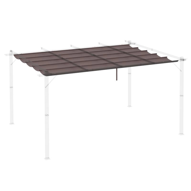 COPERTURA PER GAZEBO PERGOLA 4X3 M IN POLIESTERE TRASPIRANTE CAFFÉ CON 10 FORI DI DRENAGGIO