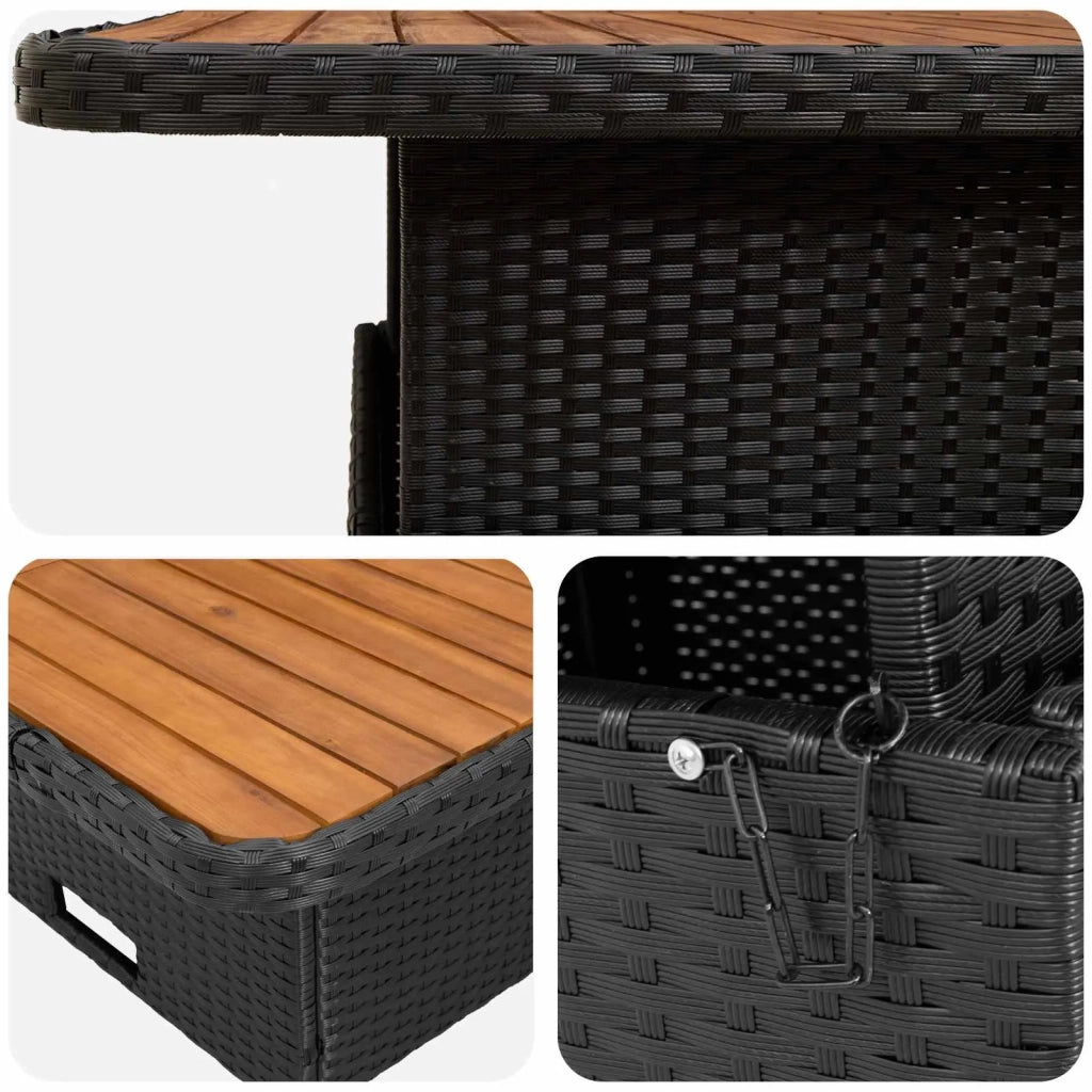 Set di Mobili 5 pz Nero e Turchese Rattan in PE 3422208