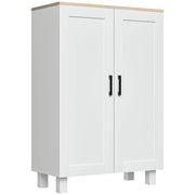 Mobile con 2 Porte e Ripiano Aggiustabile ¨C zephmum ¨C Bianco 60x30x90 cm