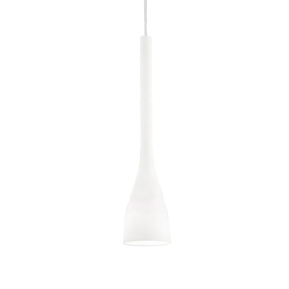 Sospensione Moderna Flut Vetro Bianco 1 Luce E27 Big