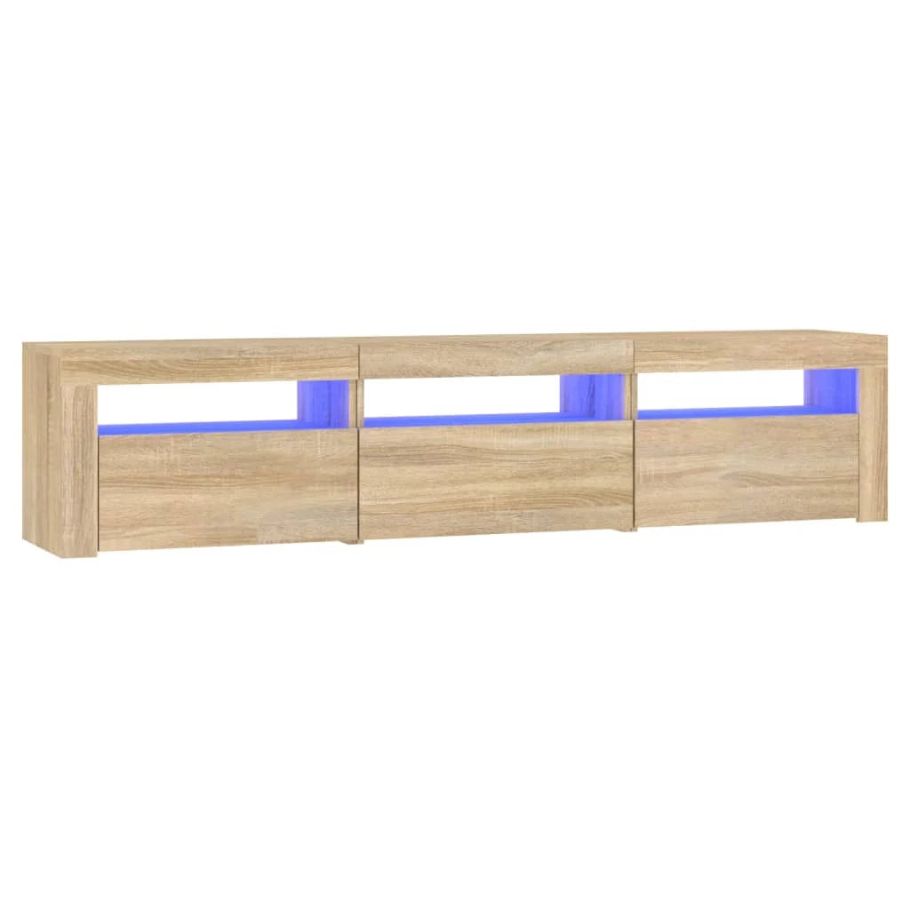 Mobile TV multimediale mensola TV credenza mobile TV sala da pranzo soggiorno camera da letto con luci LED rovere Sonoma 180 x 35 x 40 cm marrone 02_0026765