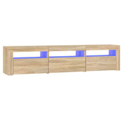 Mobile TV multimediale mensola TV credenza mobile TV sala da pranzo soggiorno camera da letto con luci LED rovere Sonoma 180 x 35 x 40 cm marrone 02_0026765