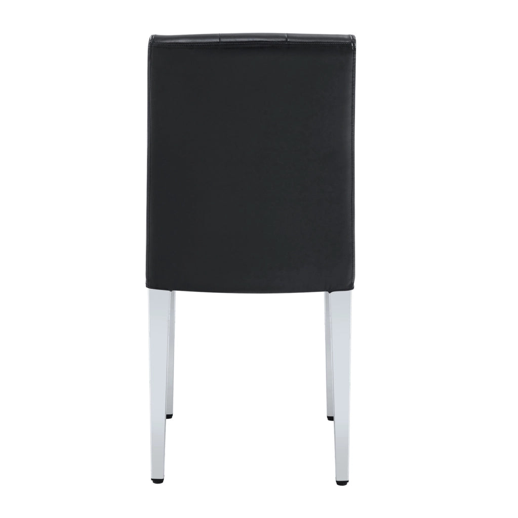Set di 4 sedie da pranzo nere con gambe argento