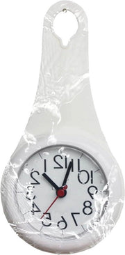 Orologio anticondensazione per bagno cucina spiaggia - gancio - appendibile a un appendiasciugamani - orologio appeso con presa antiscivolo - orologio da bagno - 4 colori (bianco) .
