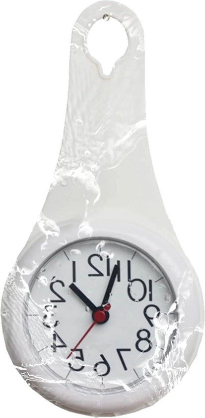Orologio anticondensazione per bagno cucina spiaggia - gancio - appendibile a un appendiasciugamani - orologio appeso con presa antiscivolo - orologio da bagno - 4 colori (bianco) .