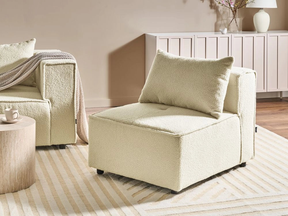 Poltrona modulare Boucle Modulo 1 posto bianco sporco stile moderno