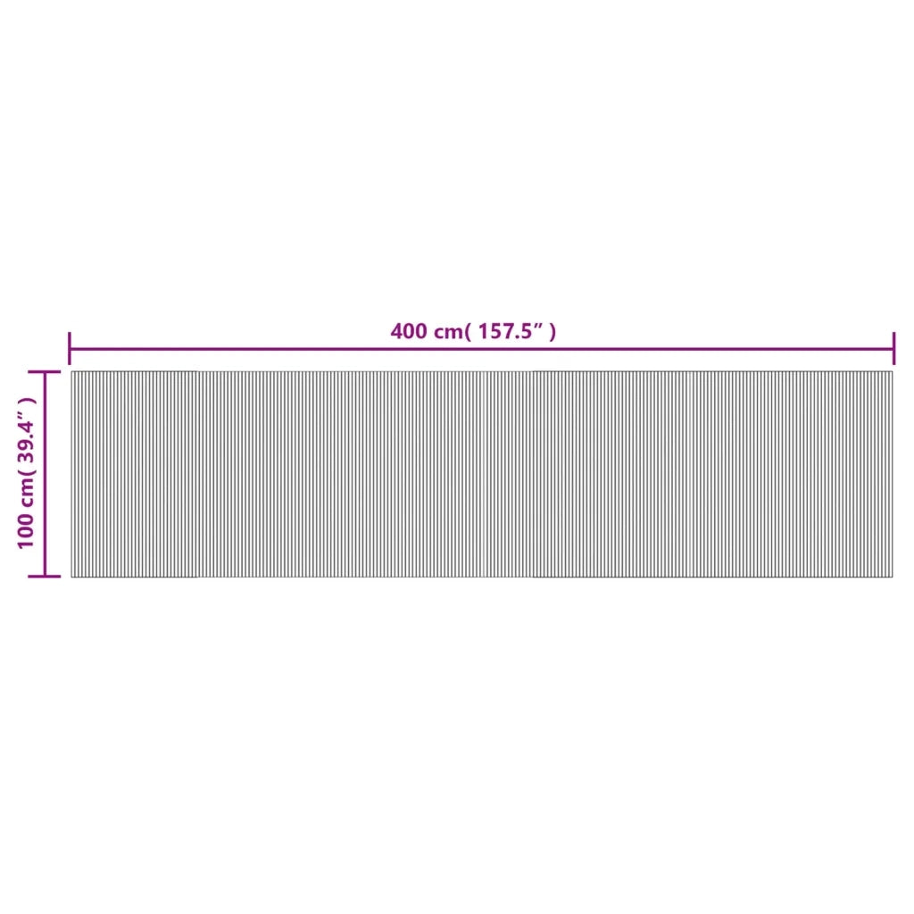 Tappeto Rettangolare Nero 100x400 cm in BambÃ¹