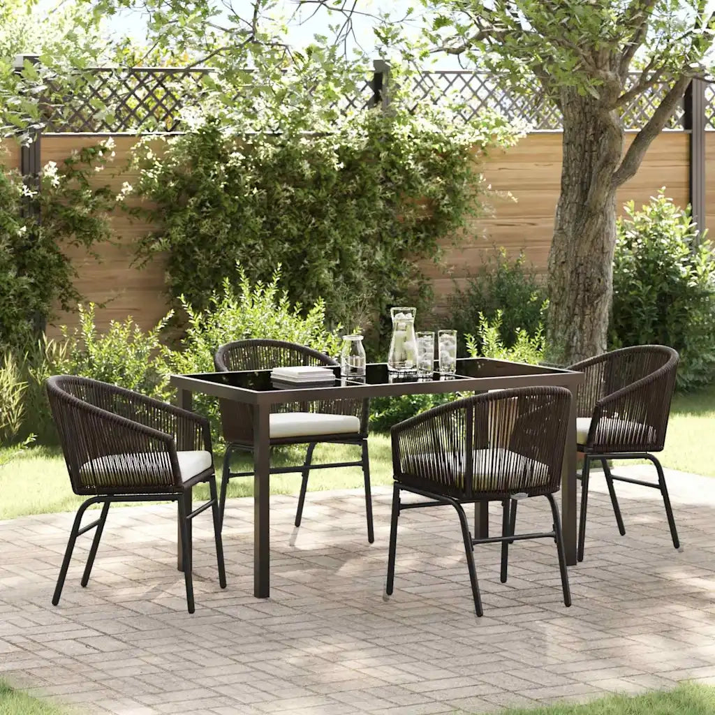 Set da Pranzo per Giardino 5 pcs Marrone