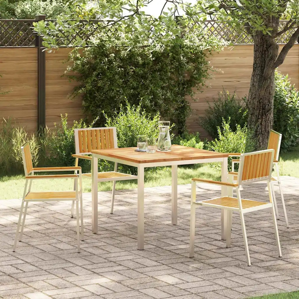 Set da pranzo per esterni 5 pcs Marrone Legno di teak solido 3334798