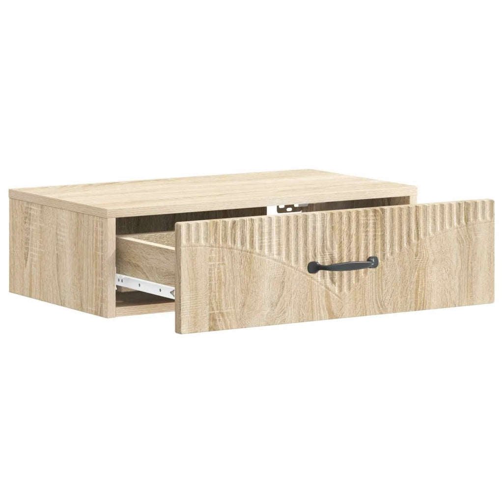Tavolino da Parete Laterale Rovere Sonoma 59 x 34,5 x 17 cm