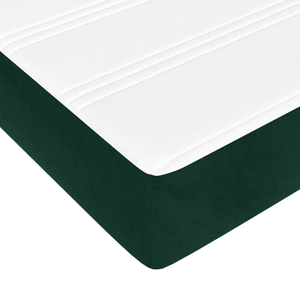 Giroletto a Molle con Materasso Verde Scuro 180x200 cm Velluto cod mxl 65817