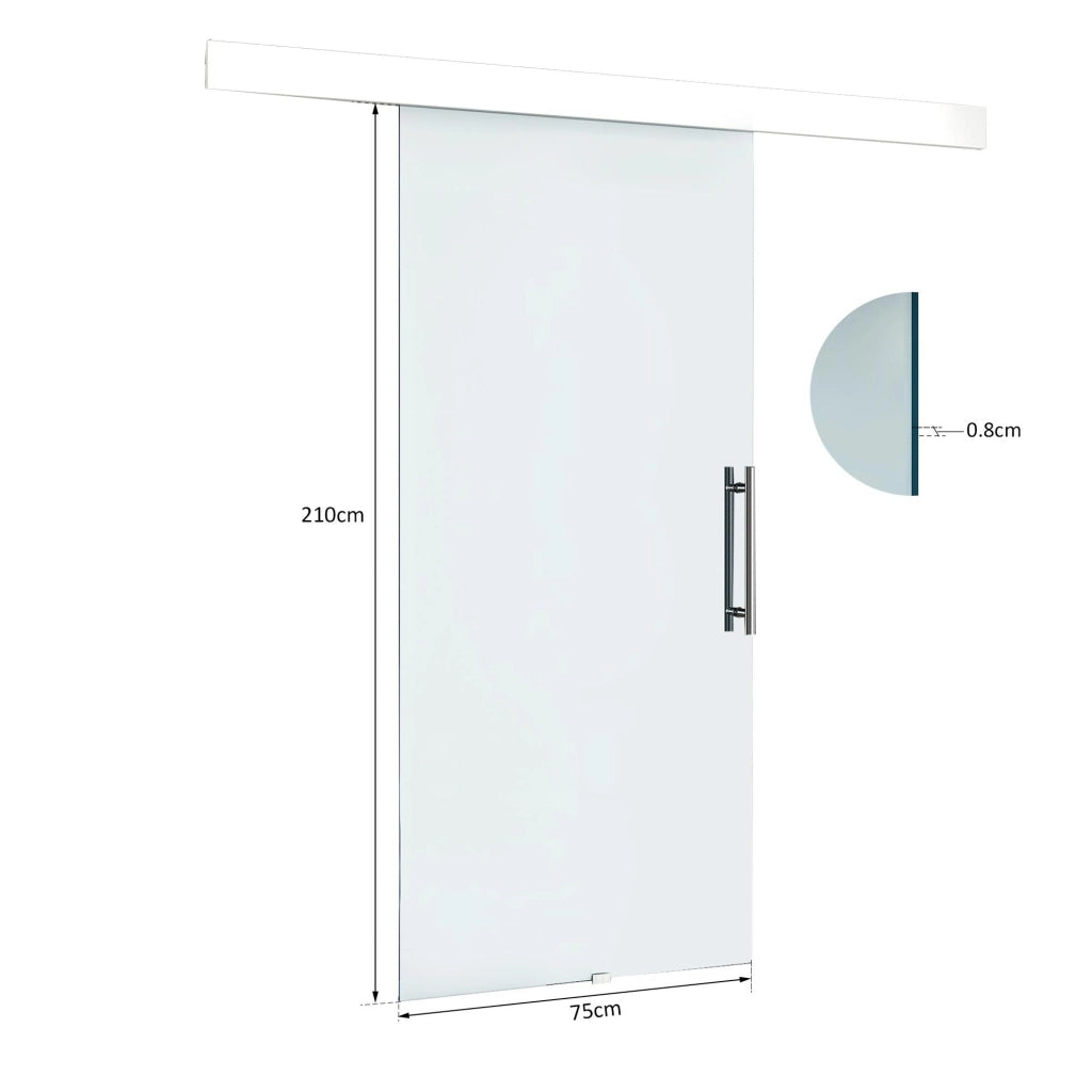 Porta Scorrevole Vetrata 210x75 cm Trasparente