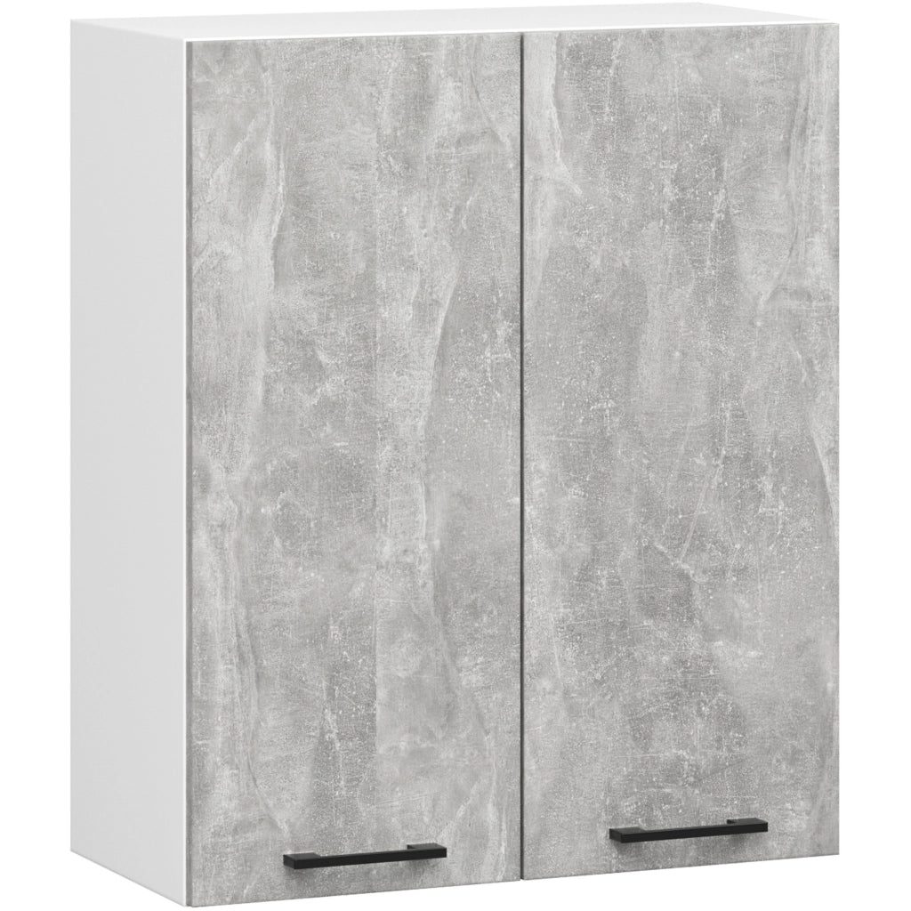 Mobile da cucina pensile sistema AKORD OLIWIA 60 cm H720 Bianco inserto frontale Cemento Grigio Cemento 2 ante 60x30x72 cm