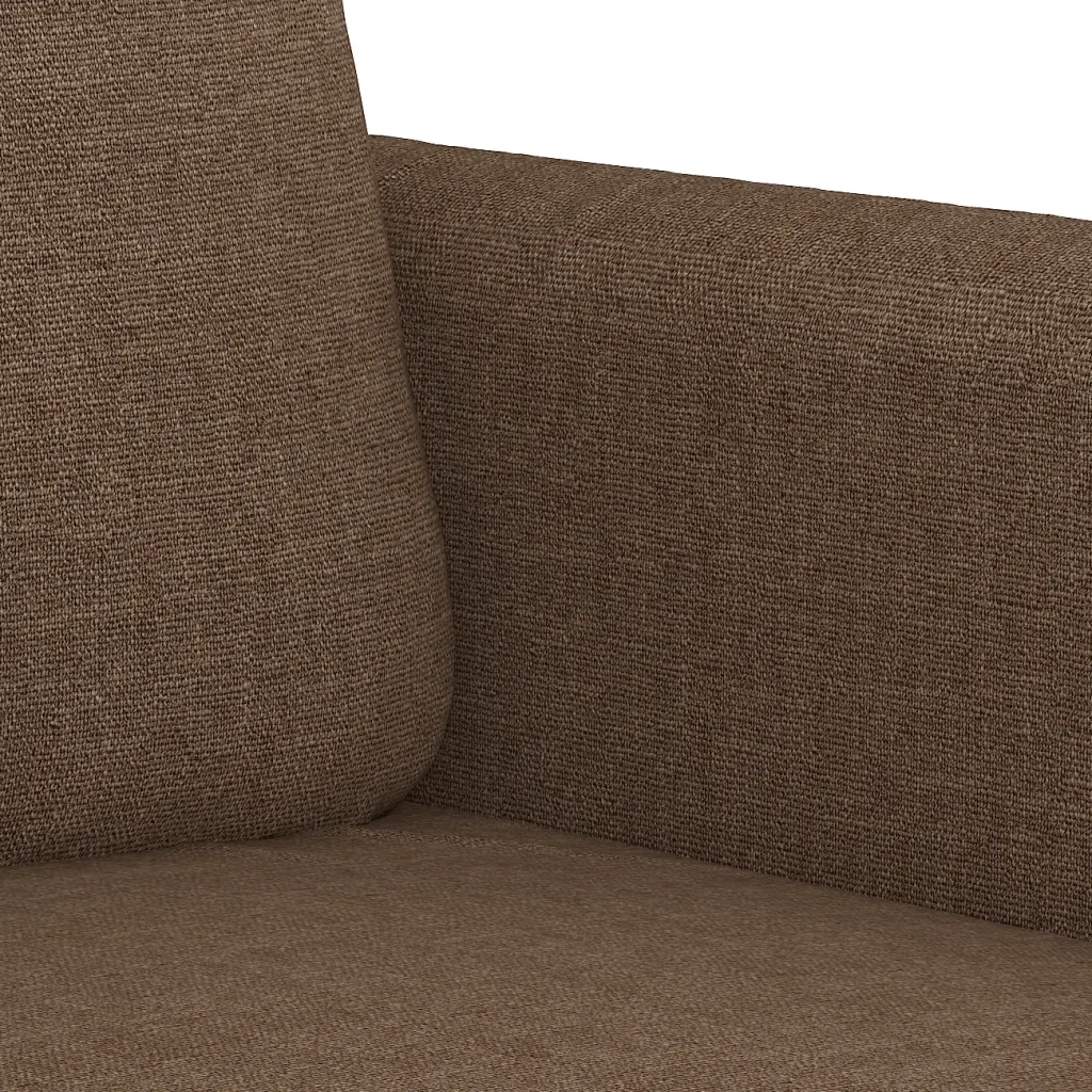 Set di Divani 2 pz con Cuscini Marrone in Tessuto