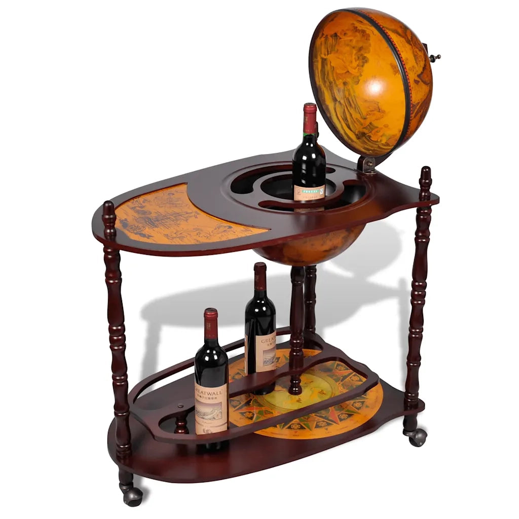 Bar a Globo Portavini Supporto in Legno Eucalipto Autoportante  cod mxl 54026