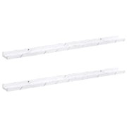 2 pz Scaffale da parete | Ripiano a parete | Mensola a parete Marmo Bianco 100 x 9 x 3 cm