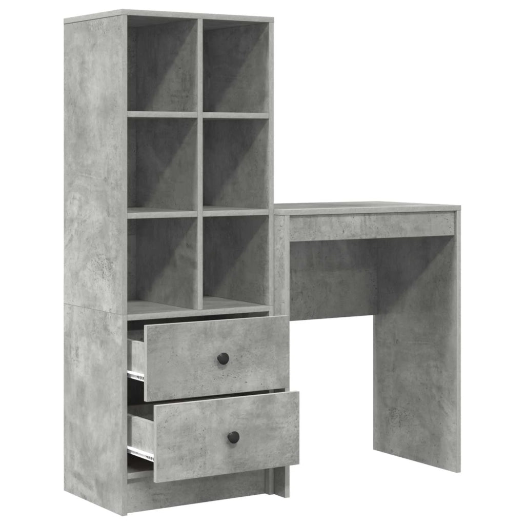 Scrivania con cassetto con lo scaffale 2 pcs Grigio cemento 3337300