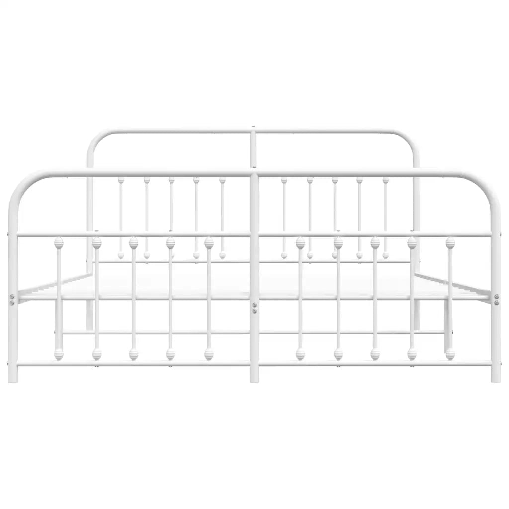 Giroletto con Testiera e Pediera-Struttura Letto Metallo Bianco 183x213 cm 406263