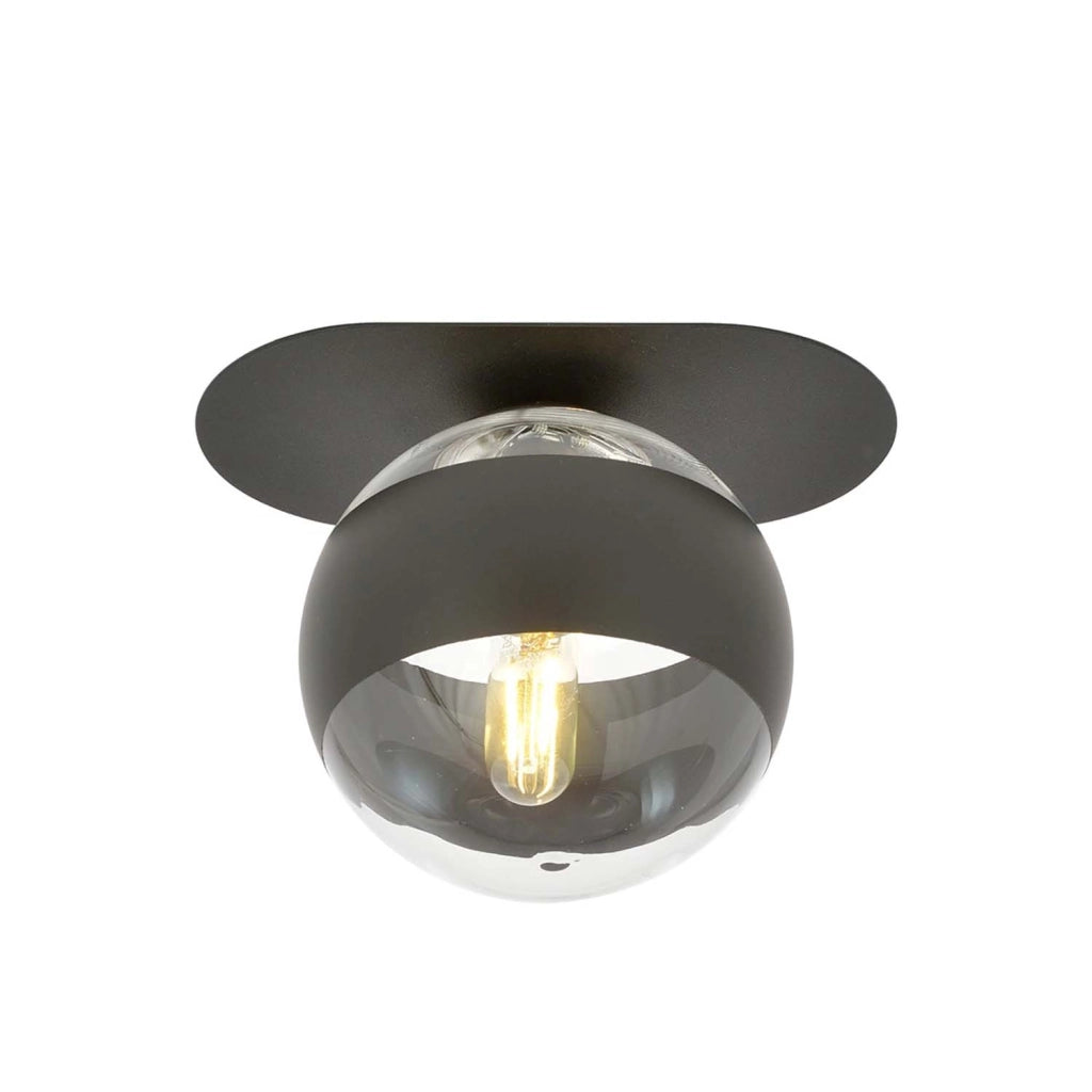 Plafoniera Minimal Teia Acciaio Nero 1 Luce E14 Ip20