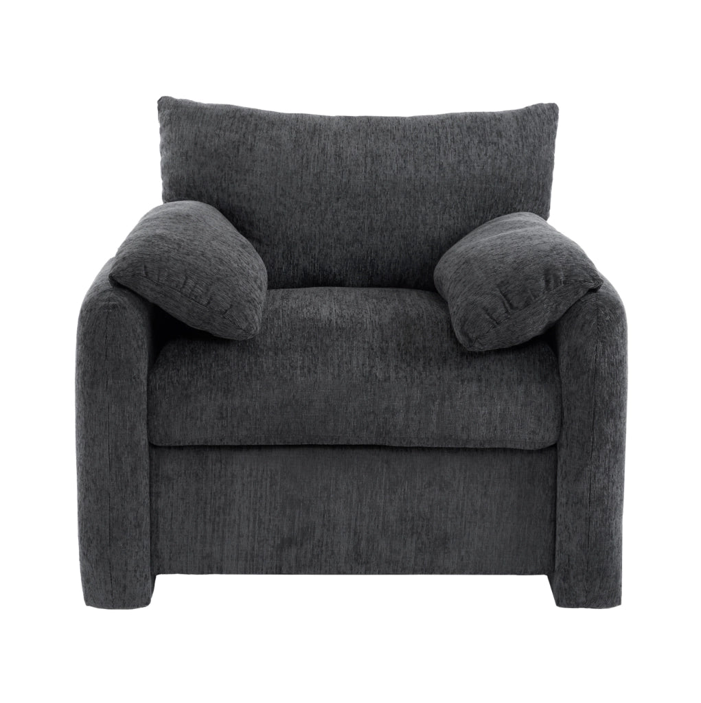 Poltrona 96x82x84 cm in ciniglia grigia， 1 posto