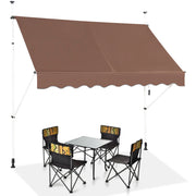 Tenda da sole telescopica e retrattile, Tenda parasole resistente ai raggi UV impermeabile con manovella 2 Dimensioni Marrone-Tende parasole