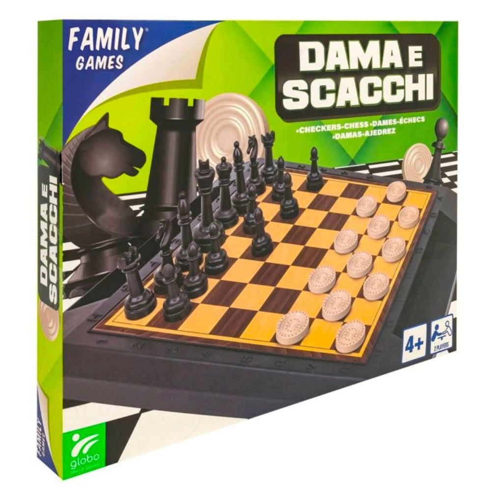 Trade Shop - Gioco Da Tavolo Family Games Dama E Scacchi 2 In 1 Per Tutta La Famiglia Età 4+ -