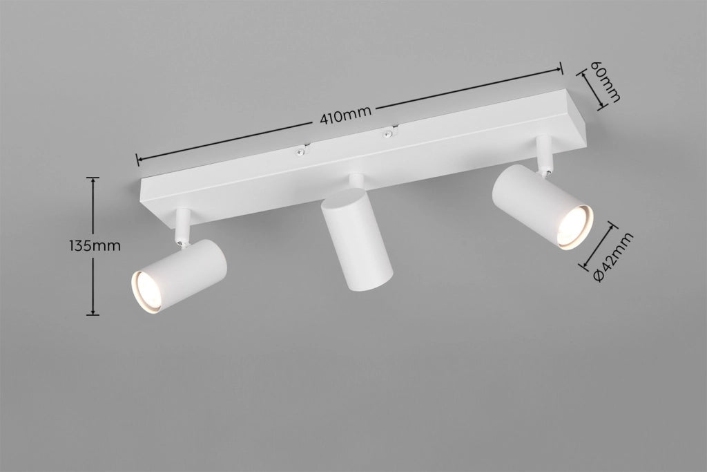 Faretto soffitto TARYN 3xGU10 bianco metallo RL
