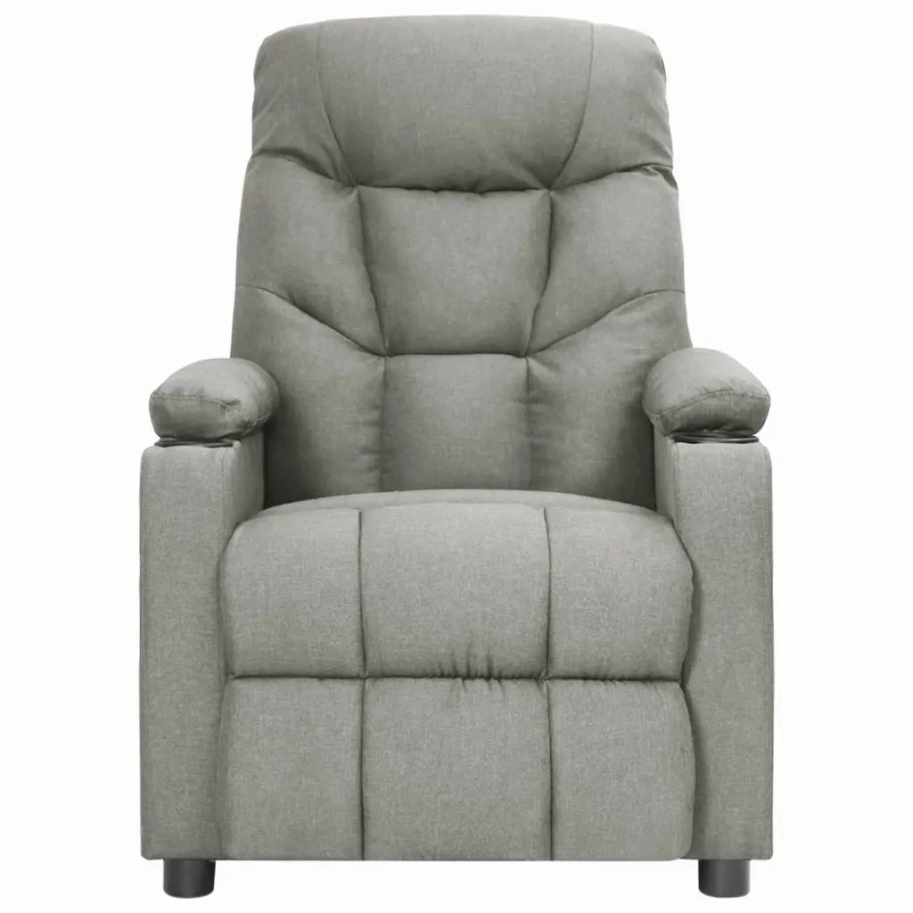 Poltrona | Sedia Relax Reclinabile in Tessuto Grigio Chiaro