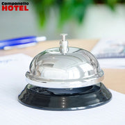 Trade Shop - Campanello Da Reception Bancone Hotel Lucido 9x7 Cm In Acciaio Base Antiscivolo -