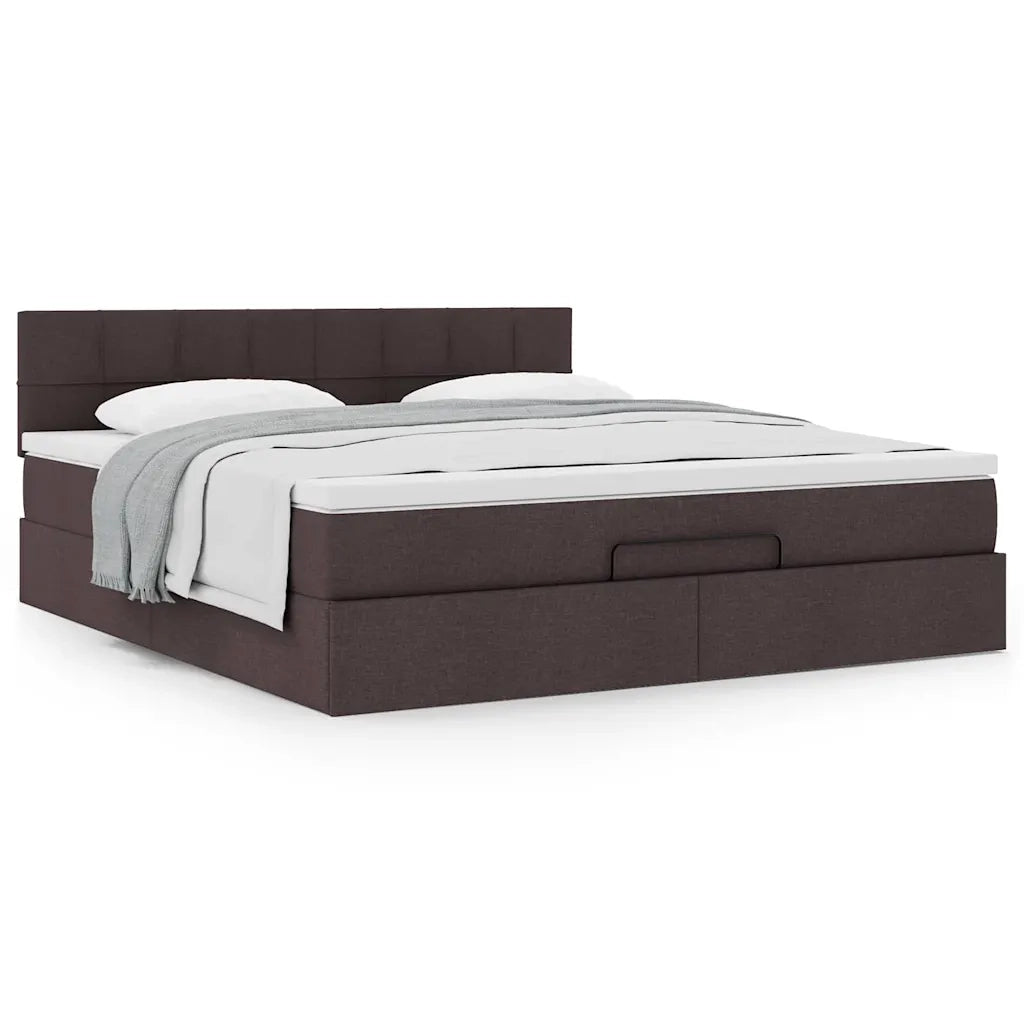 Struttura Letto Pouf con Materasso 160x200 cm in Tessuto 3311473