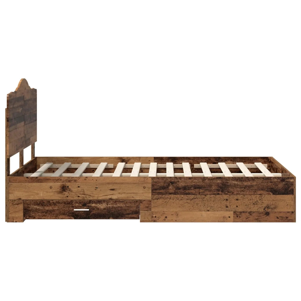 Struttura del letto con testiera Legno vecchio 120 x 190 cm