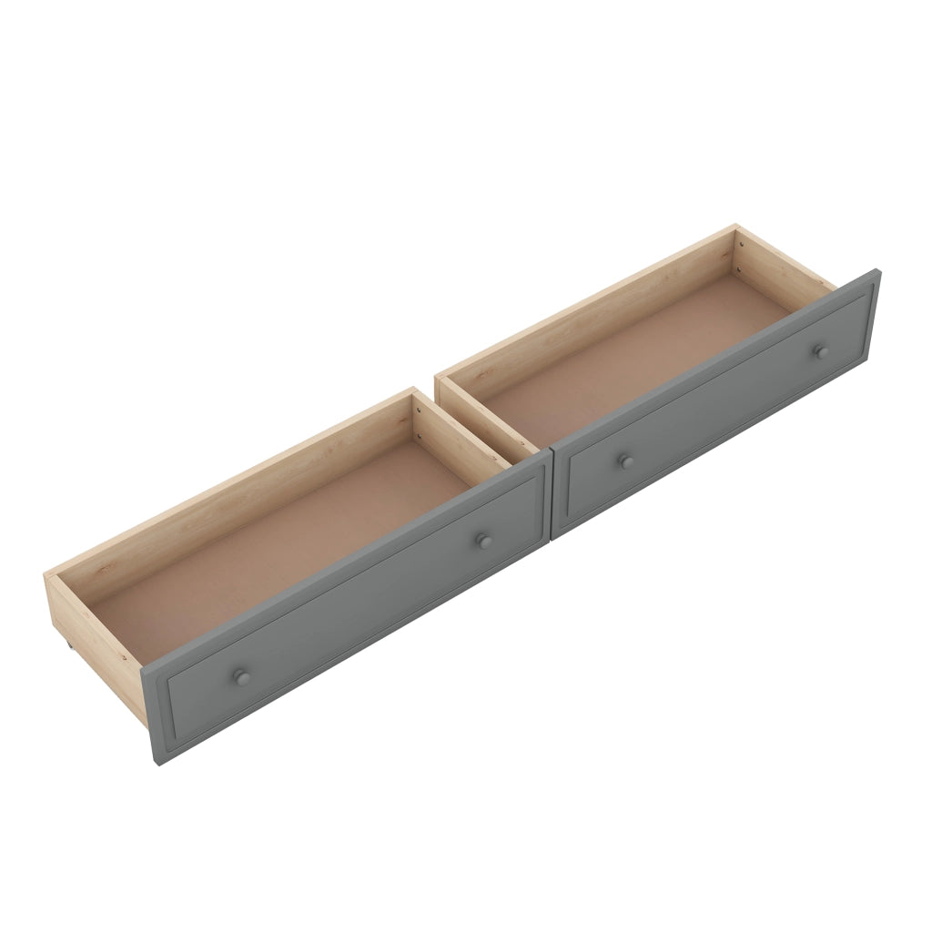 LETTO a castello convertibile 90x200 cm in pino grigio con 2 cassetti
