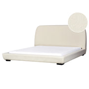 Letto ad acqua Beige Poliestere Boucle Tessuto Imbottito 180 x 200 cm EU King Size Design Classico Tradizionale